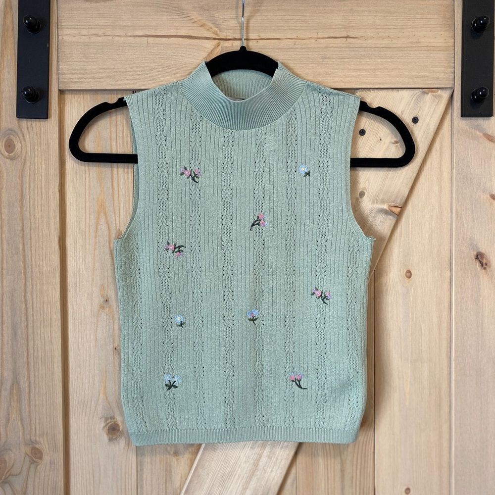 ZARA Embroidered Tank Top